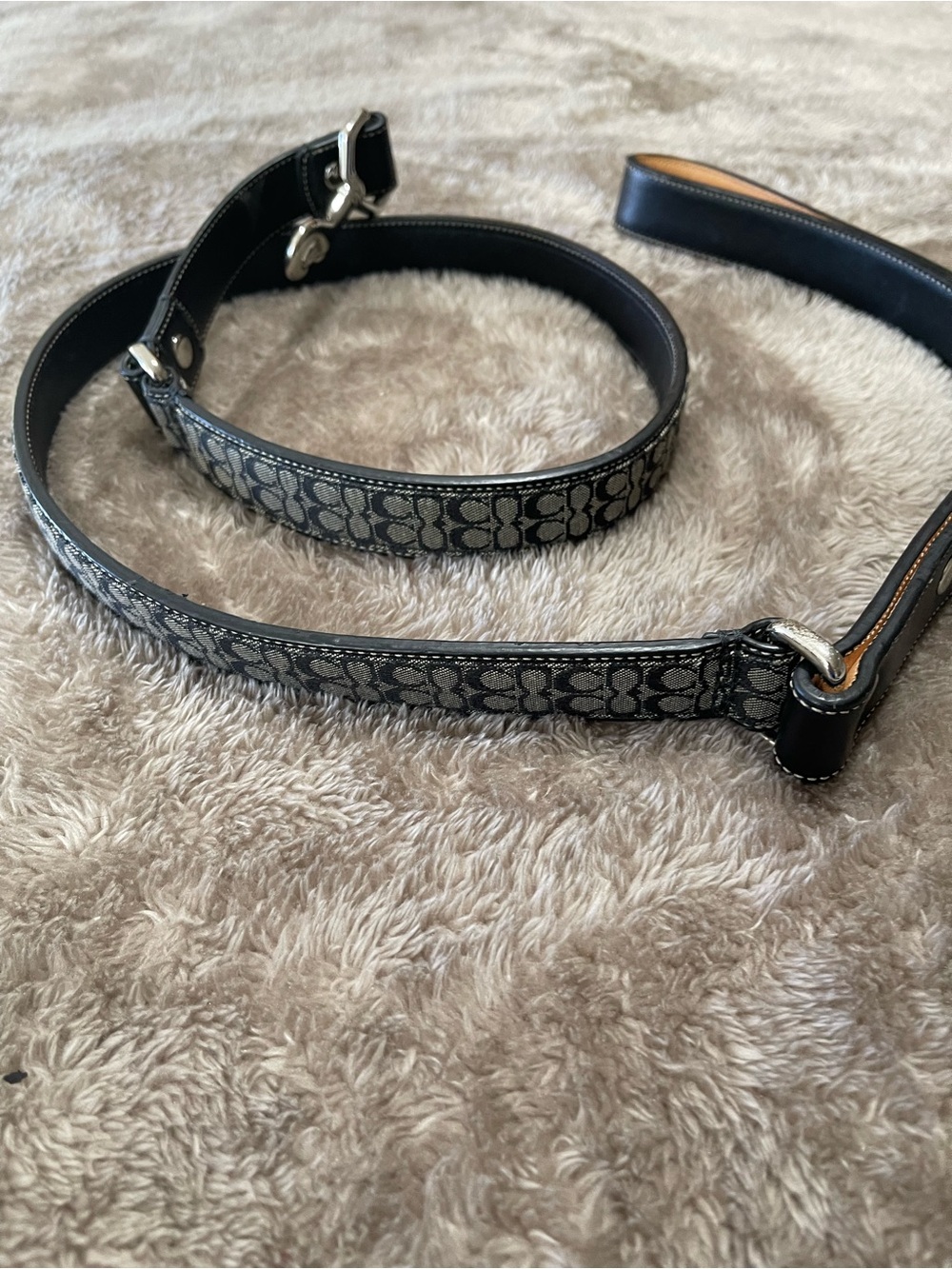 Coach Black Signature “C” Dog Leash | Size Large 🐾